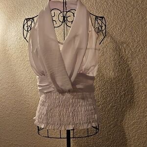 XOXO White Halter Blouse